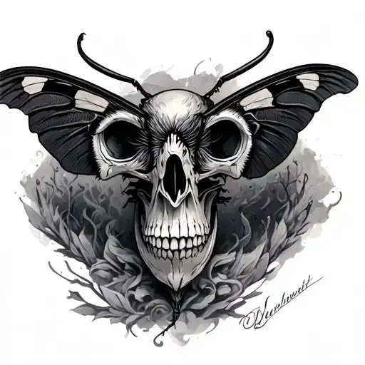 Death's-head Hawkmoth Skull Surrounded