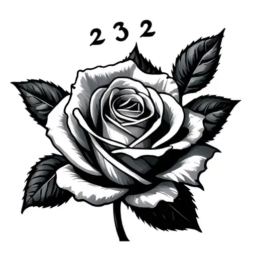 A Rose With The Number 232 In It
