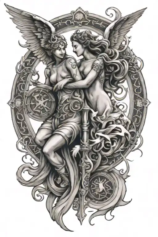 Angel Gemini Zodiac Symbol