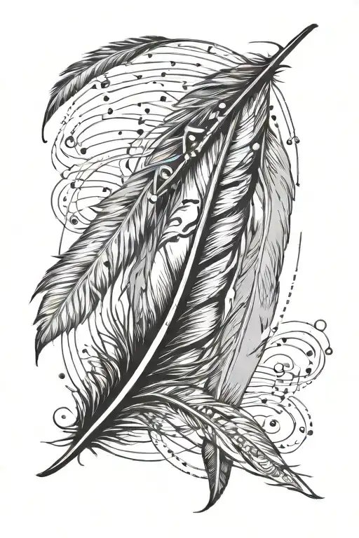 Morse Code In The Feather Quill Scrawling Lines