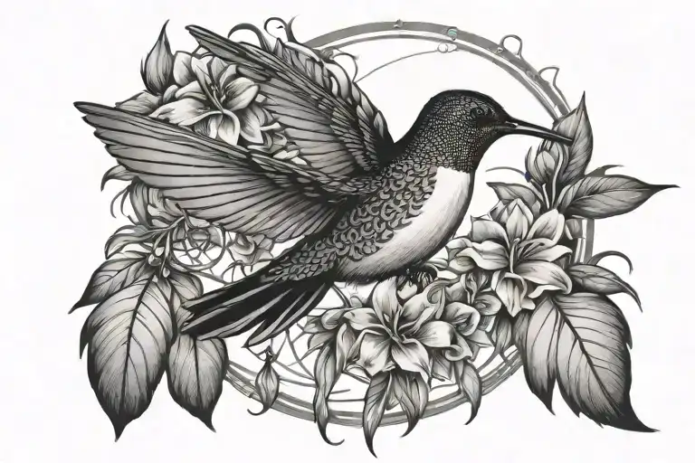 Cherry Bloosom Hummingbird Dream Catcher