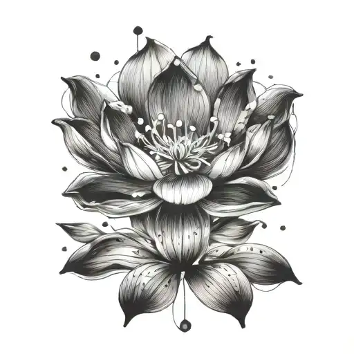 Lotus And Orchid Aquarius Constellation Intertwined