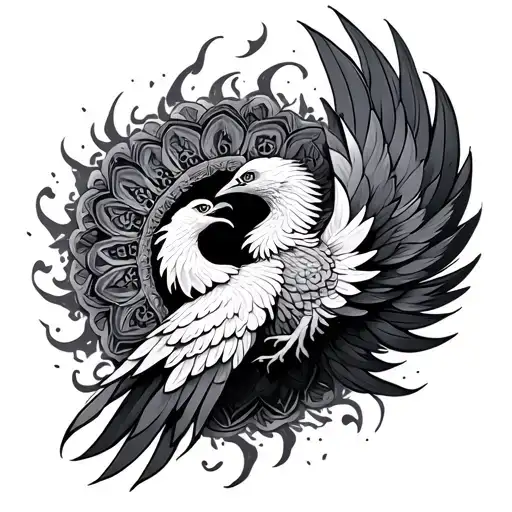 Mandala Phoenix Rising From The Ashes