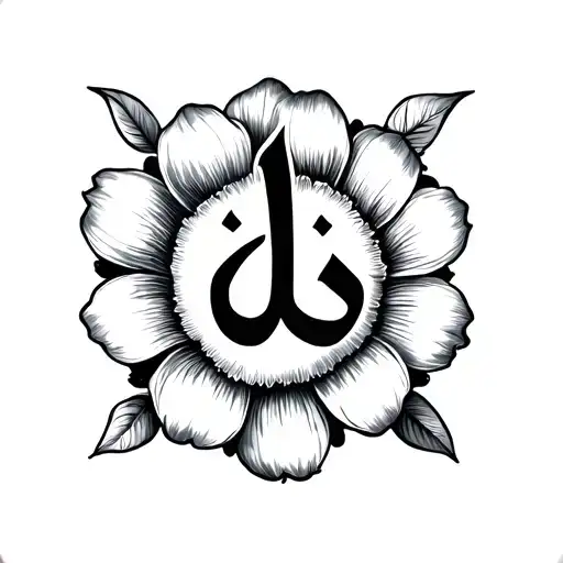 Arabic Letter Elif As A Blossom Lower