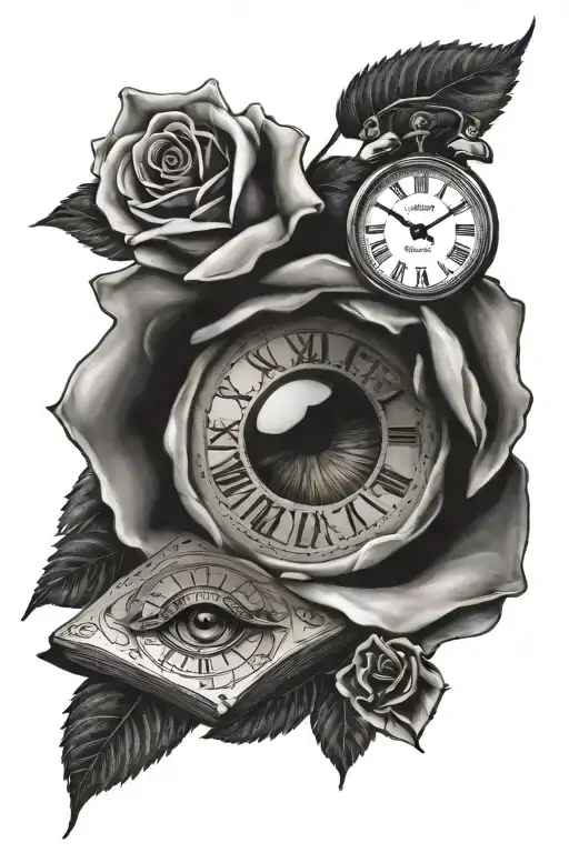 Roses Eye Roman Numerals Clock And Bible Study