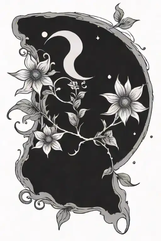 Basic Moon And Flower
