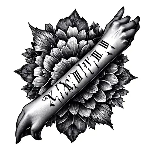 Roman Numerals On Outer Forearm Sleeve