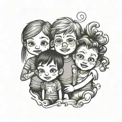 Funny Siblings 2 Girls 1 Boy Looking