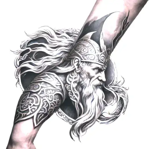 Hyper Realistic Norse Mythology Tattoo Outer Forearm