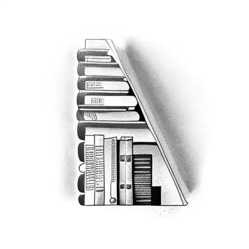 A Bookshelf Tattoo With Each Book Representing A Different Video Game