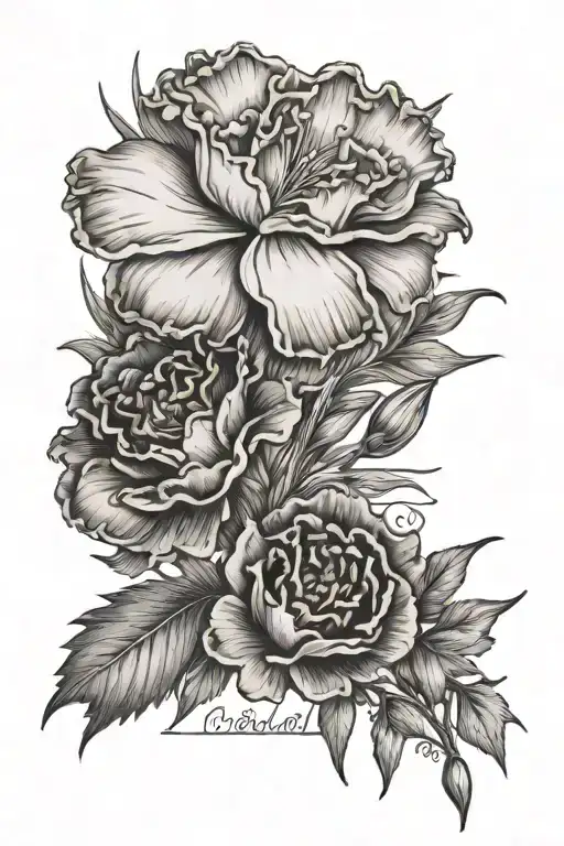 Carnation And Snowdrop In The Background With The Name Crystal Across