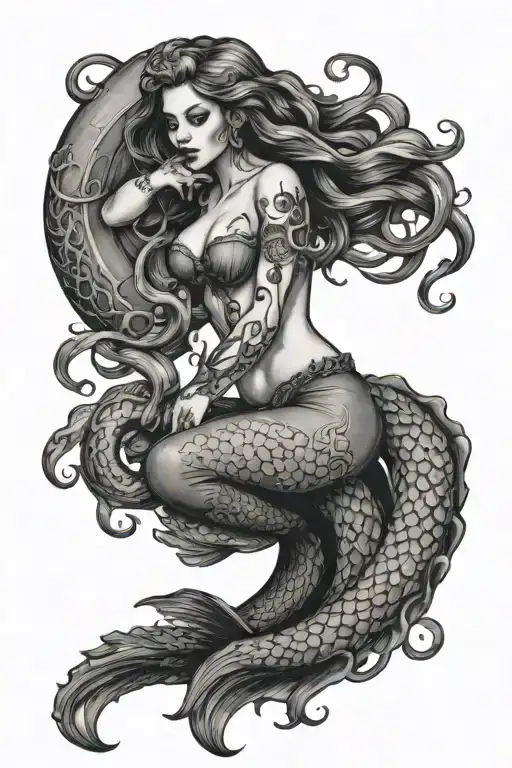 Haunted Mermaid With Octopus Tentacles