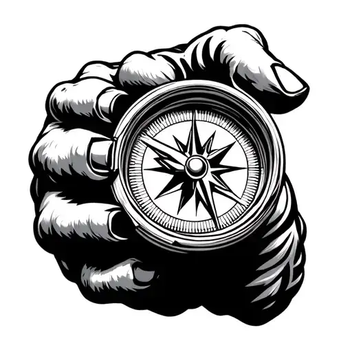 Tiger Paw Holding A Compass Upside Down