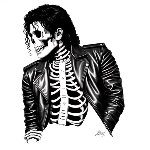 Michael Jackson Skeleton With Leather Jacket