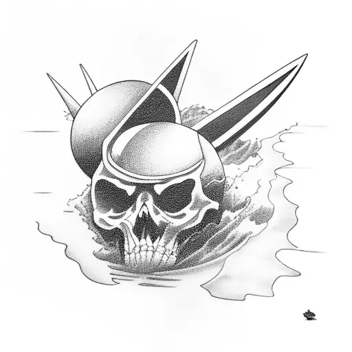 Surfing And Posiden And Sunset