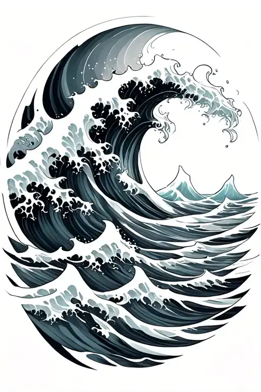 Ocean Waves Forming The Shape