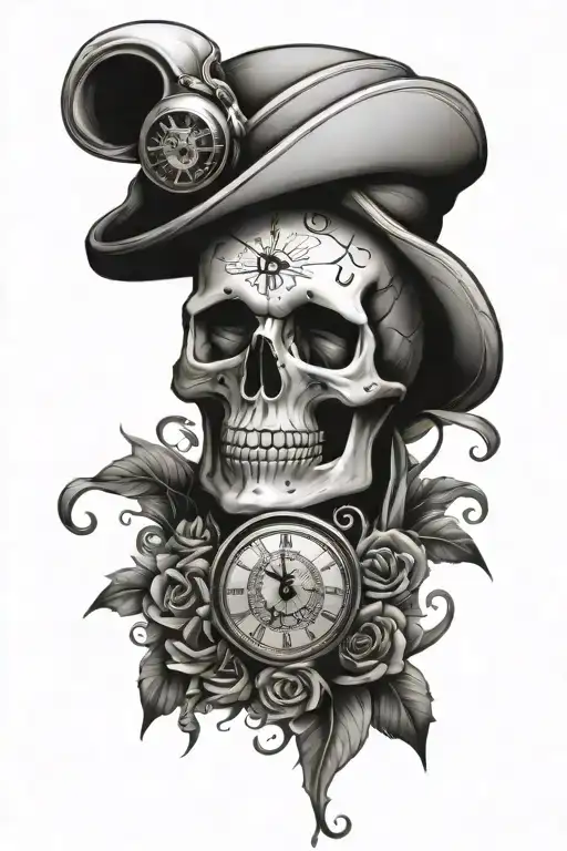 Skull And Hour Clock