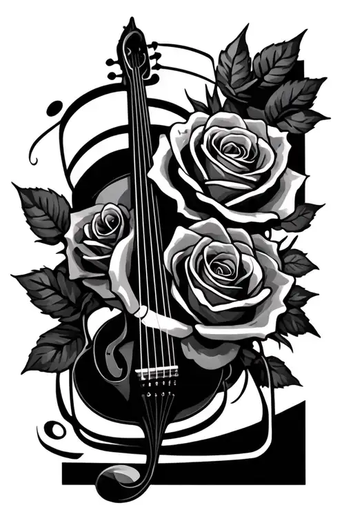 Music Staff With Roses