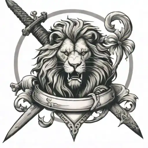 Lion With Sword Below