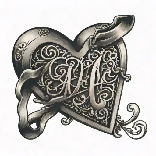 Heart Locket With Letter A In Script Font