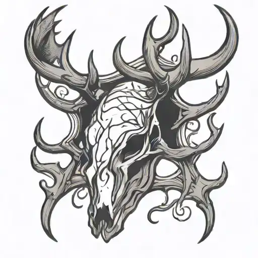 Antlers With Blank Text Space