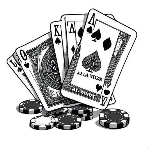 Richie Rich Money Wash With Cards And Poker Chips With Words Saying Un Dia A La Vez