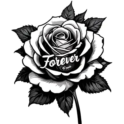 Rose With Word Emo Forever Across It