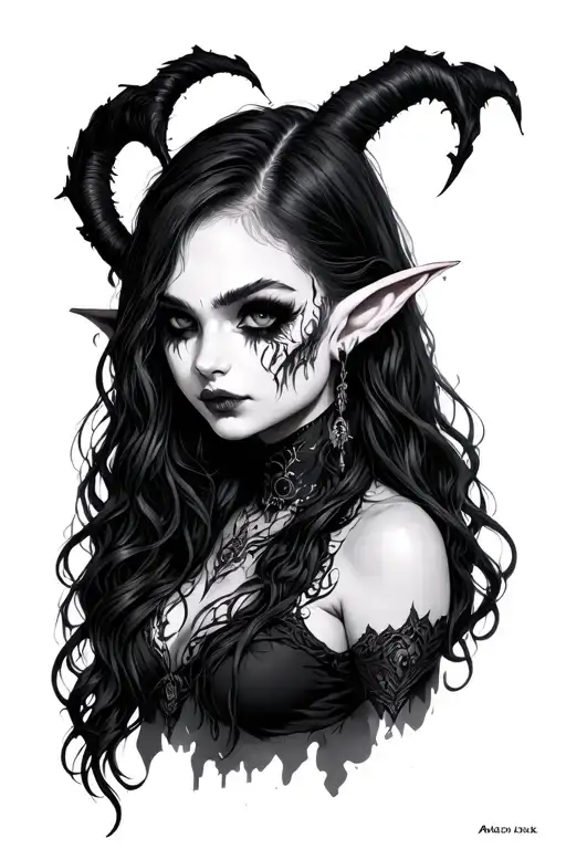 Demonic Goth Girl Elf