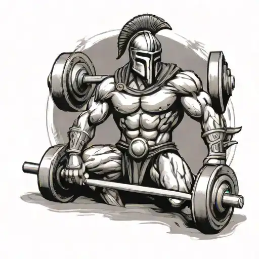 A Spartan Warrior Lifting Weights In A Gym