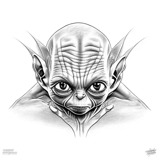 Gollum With An Operation In His Head Leaving His Friends