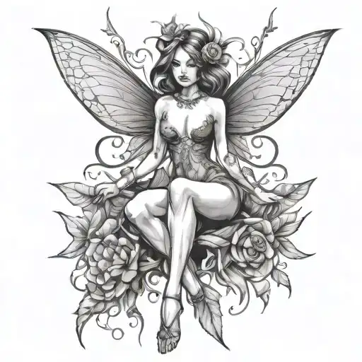 Dark Fairy Nude Woman Full Body