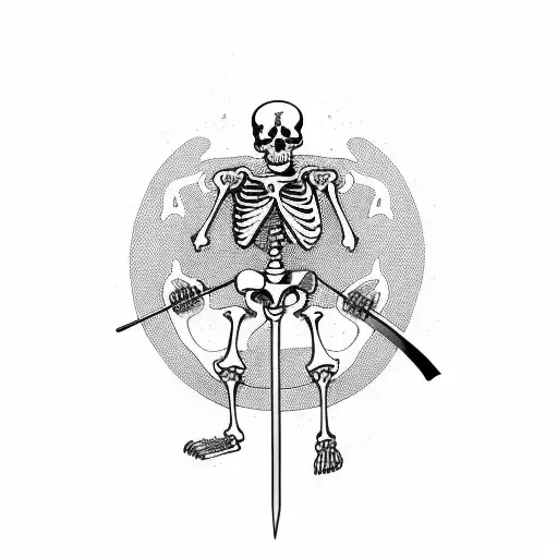 Skeleton With A Bow Fighting A Skeleton Knight Holding A Sword