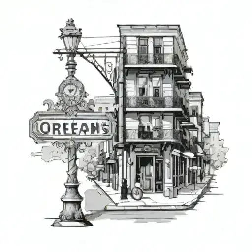 New Orleans Street Sign Incorporated With Street Scene