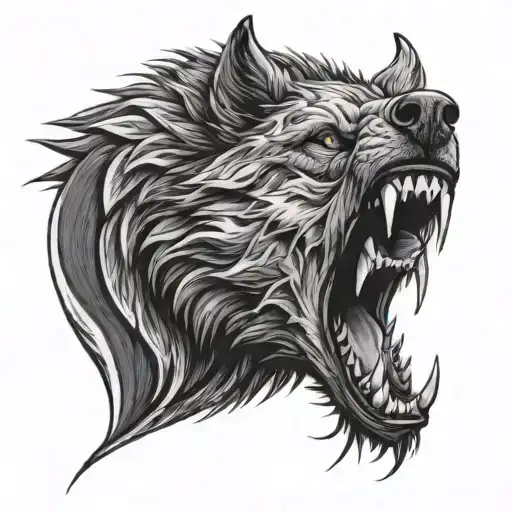 Dark Snarling Wolf
