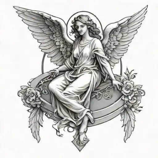 Angel With Dove Creating A Halo