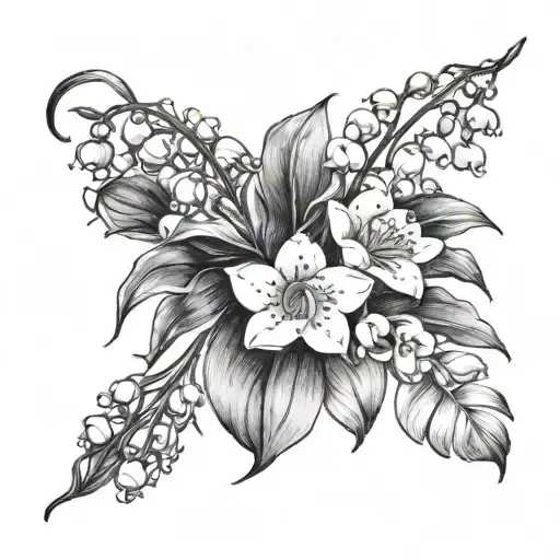 Lily Of The Valley And Cosmo Bouquet Tied