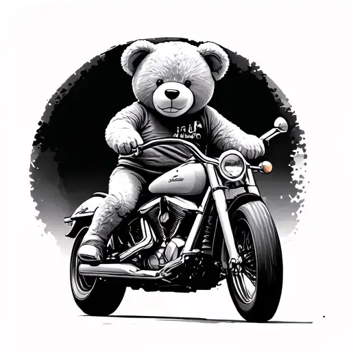 Teddy Bear On Motorcycle Riding