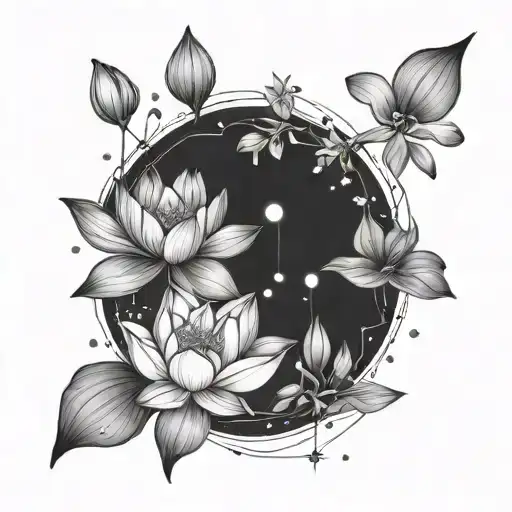 Lotus And Orchid Aquarius Constellation