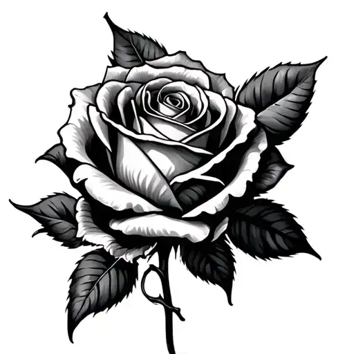 Rose With Text She Is Art Intertwined Within