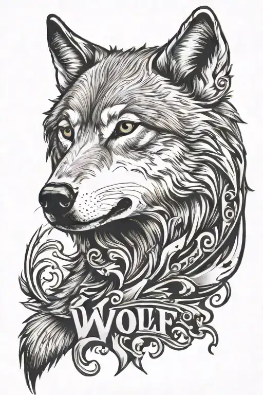 Wolf Tattoo Love With The Name Declan
