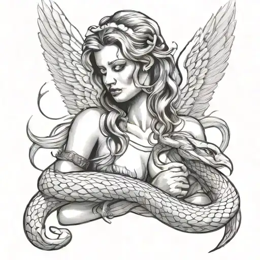 Angel With Snake Wrapped