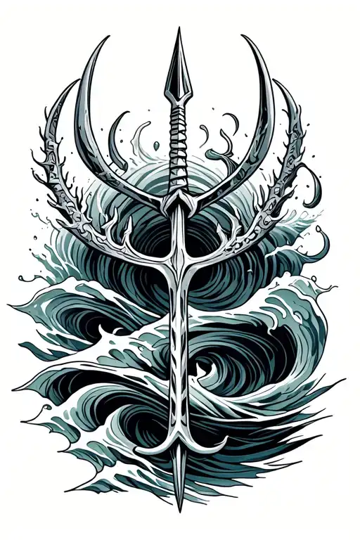 Trident Surrounded Water Waves