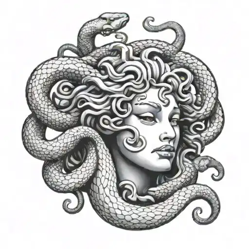 Medusa Head With Huge Snakes