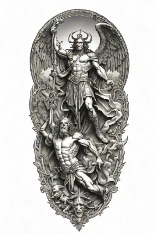 Saint Michel Slaying Satan