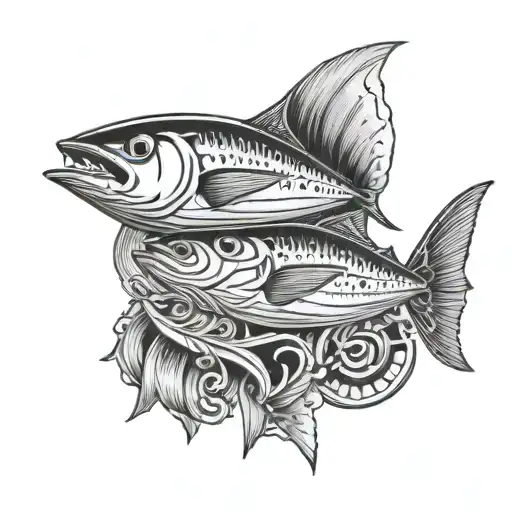 Small Fishing Vessel With Tuna Fish