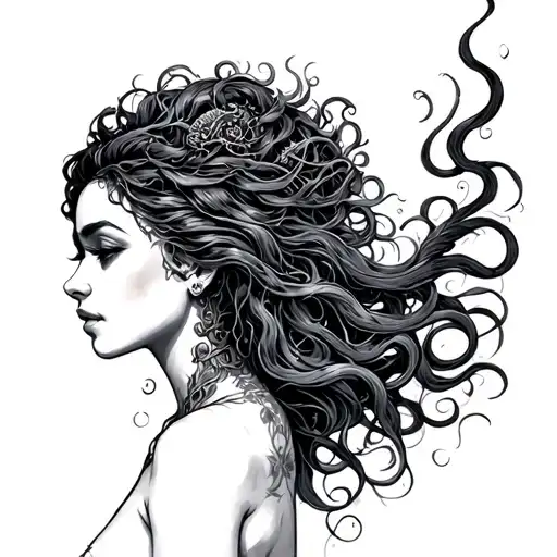 Woman With Long Air Medusa Head