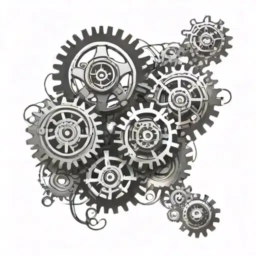 An Abstract Design Of Interconnected Gears Symbolizing Personal Growth
