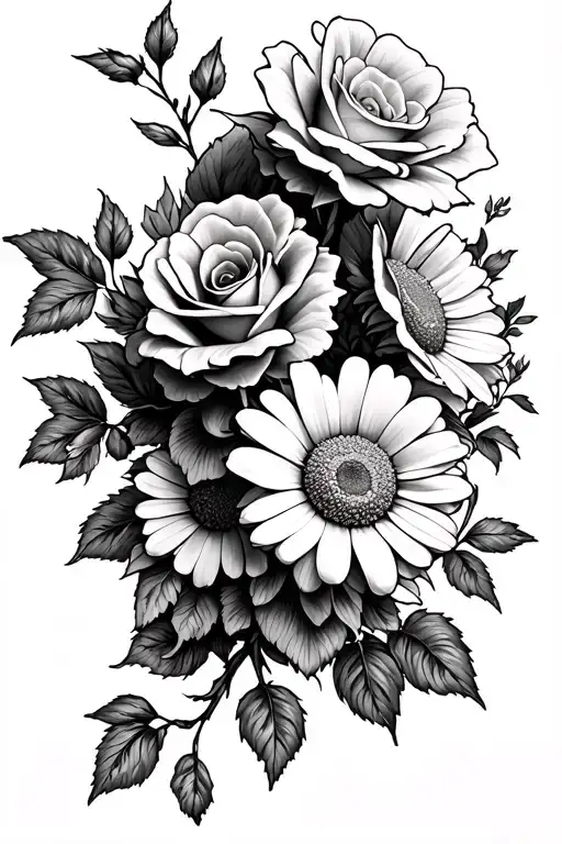 Roses Half Moon Daisy Flower