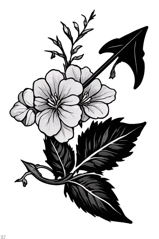 1991 Behind Arrow Surrounded By Violets