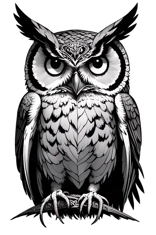 Athena With An Owl But The Ovo Logo As The Owl